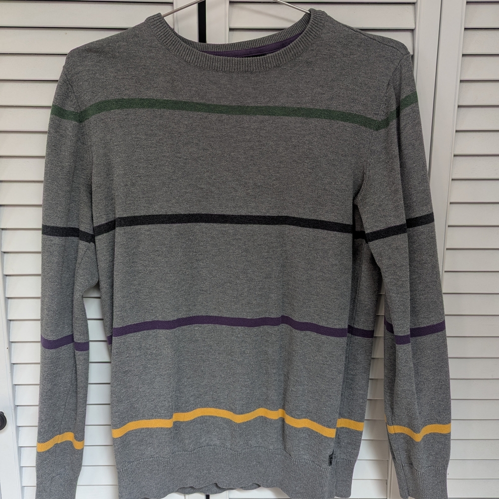 Gray Striped Men's Sweater